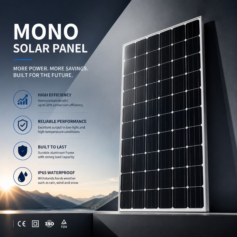 Small Size Mono Solar Panels 300W 380W for RV Yacht Camping Power Supply