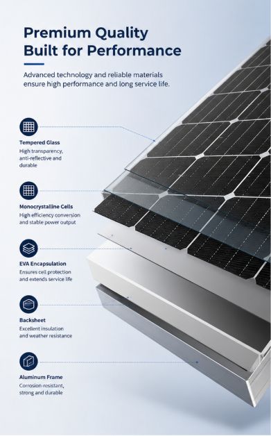 Bifacial Double Glass Mono Solar Panels 540W 650W for Large PV Projects