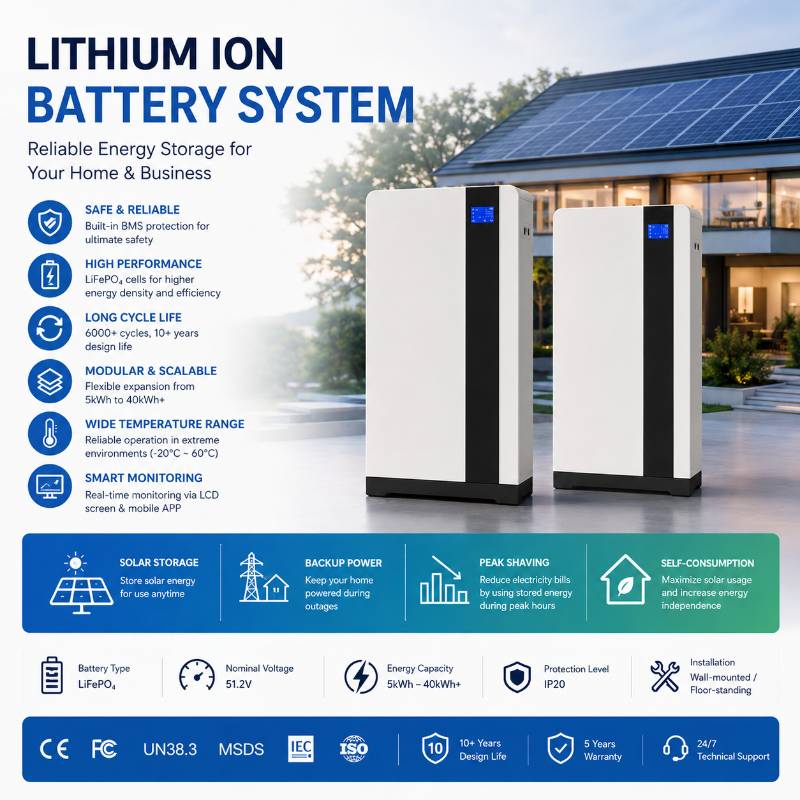 Long Life Lithium Ion Batteries 36V 48V for Golf Cart Low Speed EV