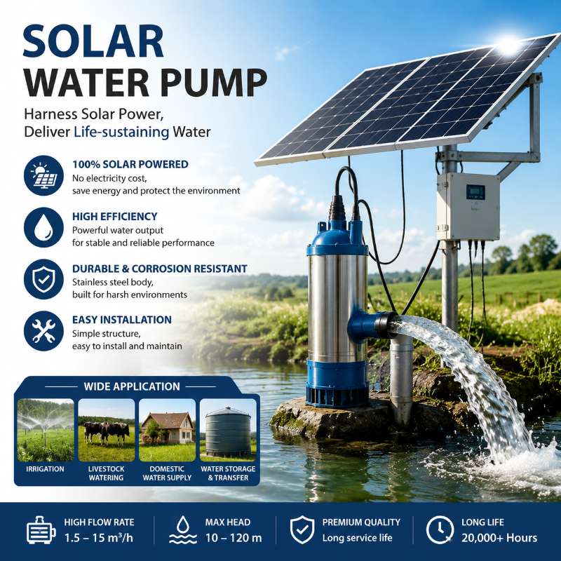 AC Surface Solar Water Pumps 2.2KW 3KW 5.5KW for Farm Sprinkler Irrigation System